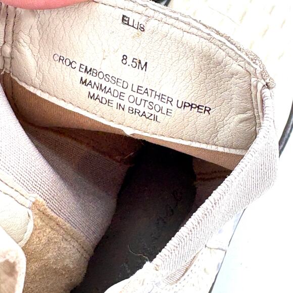 Matisse Ellis Cowboy Boots 8.5 White Croc Leather Ankle Booties Heel White - Picture 10 of 10